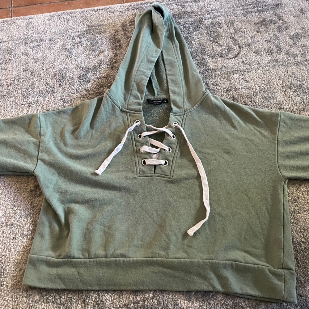 Olive color crop top sweater